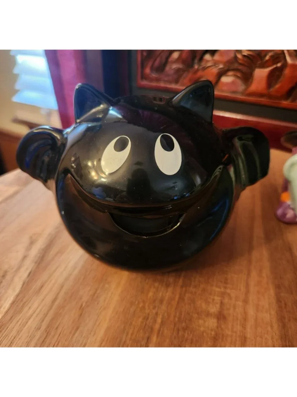 Set Of 3 Ceramic Halloween Tealight Holders - Witch Cat & Monster Designs